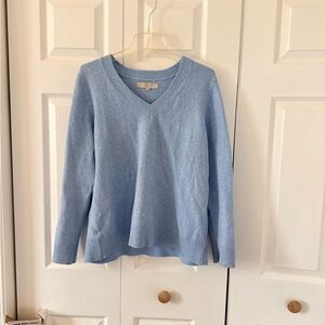 LOFT Light Blue V-Neck Sweater